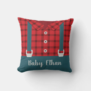 Schattige Houthakker en Denim, Kinderkamer Decor Kussen