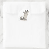 Schattige Howling Cartoon Wolf Sticker (Tas)