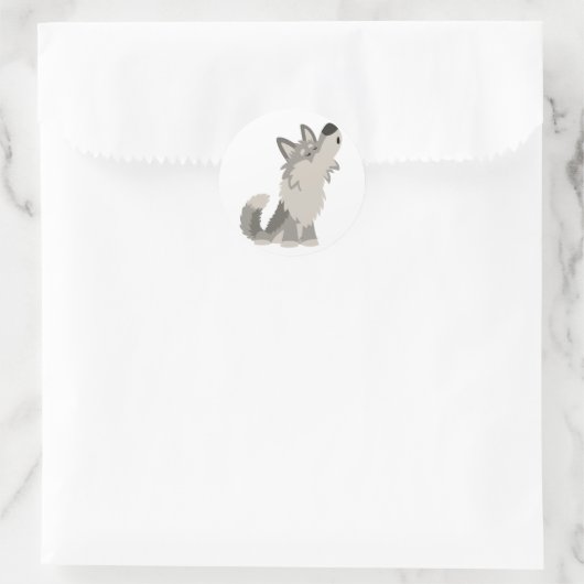 Schattige Howling Cartoon Wolf Sticker (Tas)