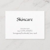 schattige huidverzorging visitekaartje (Achterkant)