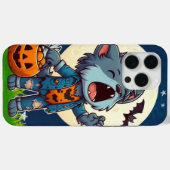 Schattige huilend weerwolfmonster met pompoen Case-Mate iPhone case (Achterkant (horizontaal))