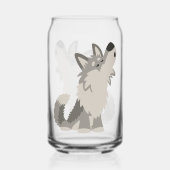 Schattige Huilende Cartoon Wolf  Blikvorm Glas (Voorkant)