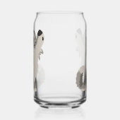 Schattige Huilende Cartoon Wolf  Blikvorm Glas (Links)