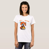 Schattige Huilende Rode Panda Houdt Van Pannenkoek T-shirt (Voorkant volledig)