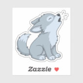 Schattige huilende wolf pup sticker (Vel)