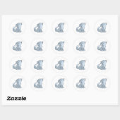 Schattige huilende wolfpup ronde sticker (Vel)