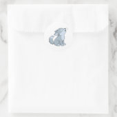 Schattige huilende wolfpup ronde sticker (Tas)