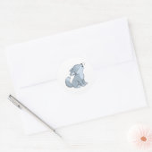 Schattige huilende wolfpup ronde sticker (Envelop)