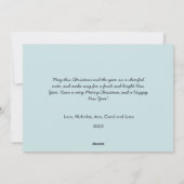 Schattige huis en sneeuwkerstflat feestdagenkaart (Achterkant)