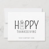 Schattige huis Happy Thanksgiving Real Estate Kaart (Voorkant)