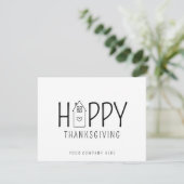 Schattige huis Happy Thanksgiving Real Estate Kaart (Staand voorkant)