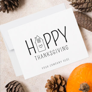Schattige huis Happy Thanksgiving Real Estate Kaart
