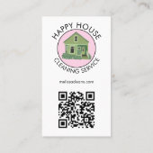 Schattige Huis Logo Schoonmaak Huis QR Code Social Visitekaartje (Achterkant)