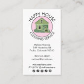 Schattige Huis Logo Schoonmaak Huis QR Code Social Visitekaartje (Voorkant)