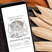 Schattige Huis met Beren Drop In Housewarming Part Kaart