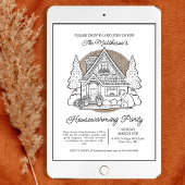 Schattige Huis met Beren Drop In Housewarming Part Kaart