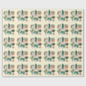 Schattige huis Planten: kleurrijke botanische. Cadeaupapier (Vlak)