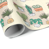 Schattige huis Planten: kleurrijke botanische. Cadeaupapier (Rol Hoek)