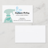 Schattige Huis Schoonmaak Groene Bladspuitfles Visitekaartje (Voorkant / Achterkant)