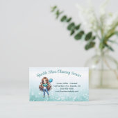 Schattige Huis Schoonmaak Maid Service Sparkle Visitekaartje (Staand voorkant)