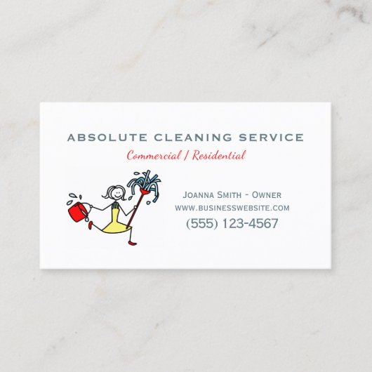 Schattige huis schoonmaakster service professional visitekaartje (Voorkant)