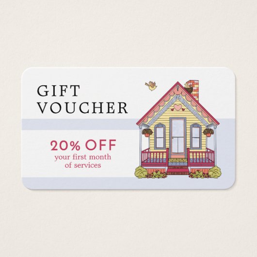 Schattige Huis Verzorger Services Coupon Gift Kaar Visitekaartje (Voorkant)