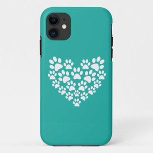 Schattige Huisdier Eenvoudig Turquoise Blauwgroen  iPhone 11 Hoesje