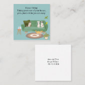 Schattige Huisdier en Huis Zittend Visitekaartje (Voorkant / Achterkant)