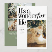 Schattige huisdier Het is een wonderbaarlijk leven Feestdagenkaart (Voorkant / Achterkant)