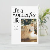 Schattige huisdier Het is een wonderbaarlijk leven Feestdagenkaart (Staand voorkant)