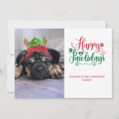Schattige huisdier Kerstmis Gelukkige Pawlidays-fo Feestdagenkaart (Voorkant)