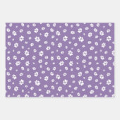 Schattige huisdier poot prints harten op blauwgroe inpakpapier vel (Voorkant 2)