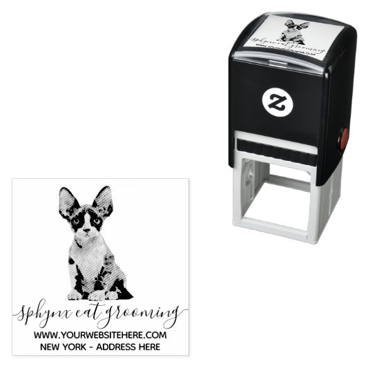 Schattige huisdier Sphynx kat verzorger Zelfinktende Stempel (In situ)