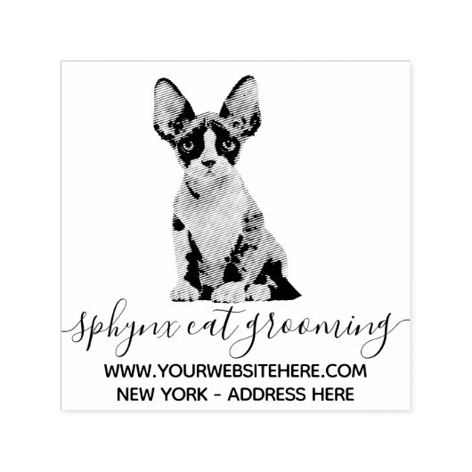 Schattige huisdier Sphynx kat verzorger Zelfinktende Stempel (Design)