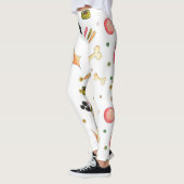 Schattige Huisdier Thema Modern Hondenpootje Bone  Leggings (Links)
