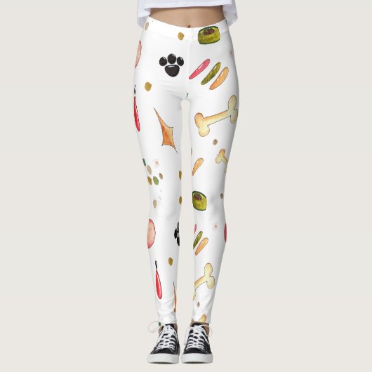 Schattige Huisdier Thema Modern Hondenpootje Bone  Leggings (Voorkant)