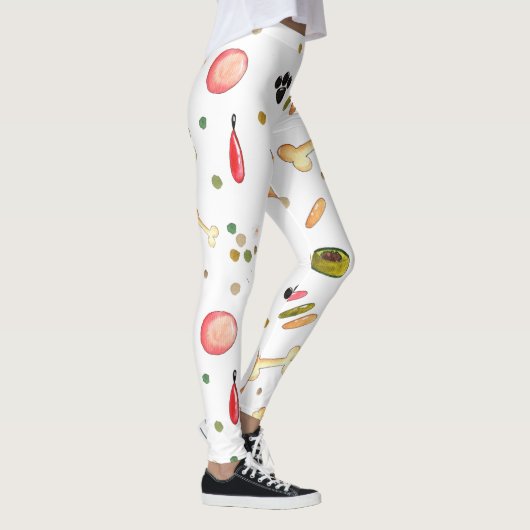 Schattige Huisdier Thema Modern Hondenpootje Bone  Leggings (Rechts)