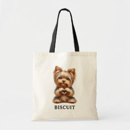 Schattige huisdier Yorkie maakt hart met poten Gep Tote Bag