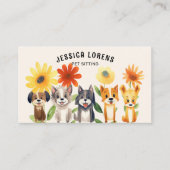 Schattige huisdier zitten, Happy Cat zitten, diere Visitekaartje (Voorkant)