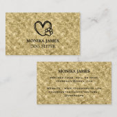 Schattige Huisdier Zittend Hart Hond Paws Logo Gou Visitekaartje (Voorkant / Achterkant)