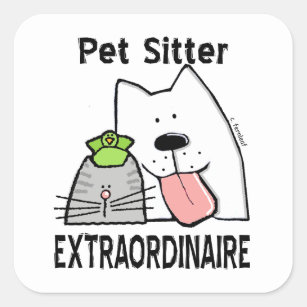 Schattige Huisdieren Wacht op Sitter Extraordinair Vierkante Sticker