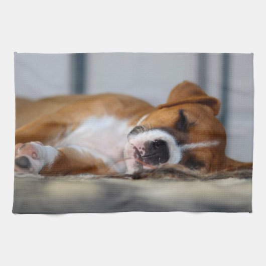 Schattige huisdierhond theedoek (Horizontaal)