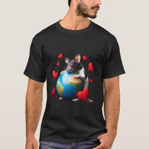 Schattige huisdierrat Aardedag knuffel liefde eige T-shirt