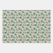 Schattige huisje kern betegelde housewarming party inpakpapier vel (Voorkant)