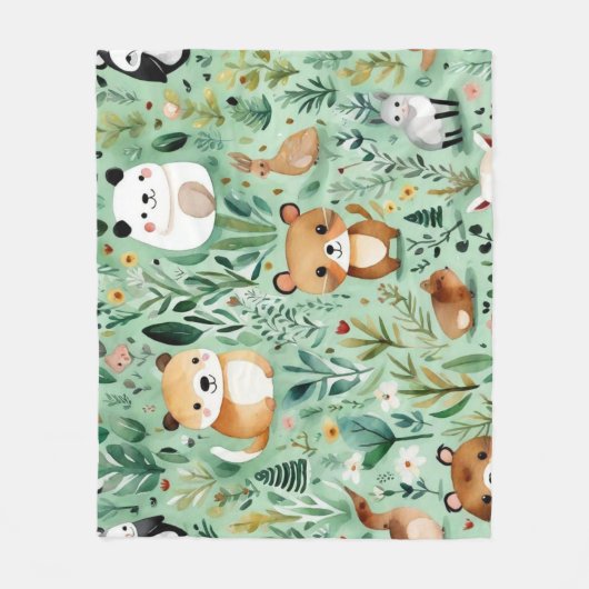 Schattige huisje kern groen veld Magnetisch Lijst Fleece Deken (Voorkant)