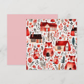 Schattige huisje kern rood veld Magnetisch Lijst (Voorkant / Achterkant)