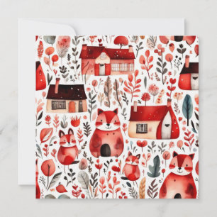 Schattige huisje kern rood veld Magnetisch Lijst