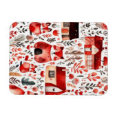 Schattige huisje kern rood veld Magnetisch Lijst Magneet (Horizontaal)