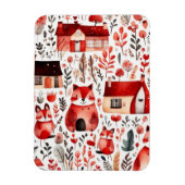 Schattige huisje kern rood veld Magnetisch Lijst Magneet (Verticaal)