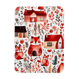 Schattige huisje kern rood veld Magnetisch Lijst Magneet